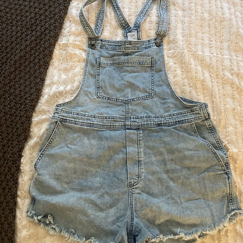 Aerie Light Blue Denim Overalls